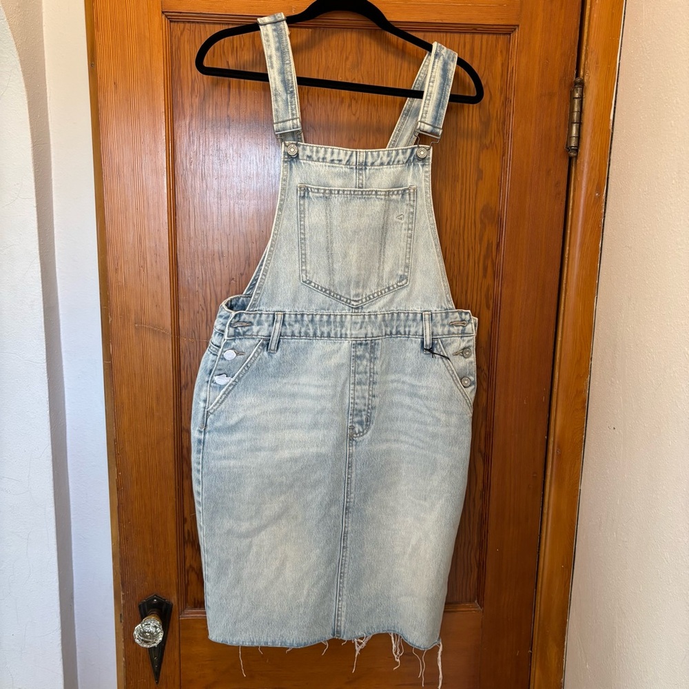 Hidden Light Denim Overall Dress